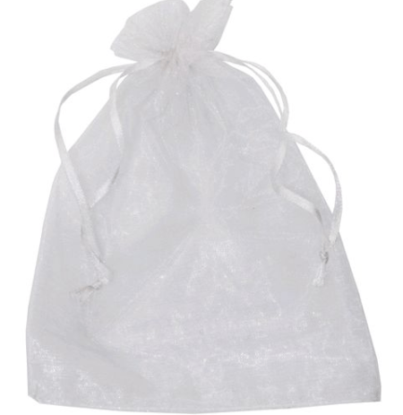 Saquinho Em Organza 12,5 X 17,5 Cm - 10 Unid. Branco