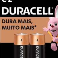 Pilha Alcalina Duracell Média C - Bt 2 Un